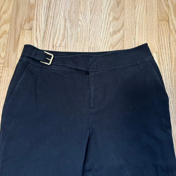 Lauren Ralph Lauren | Black Pants with Gold Tone Trim Side Buckle EUC  Size 10 - Picture 2 of 9